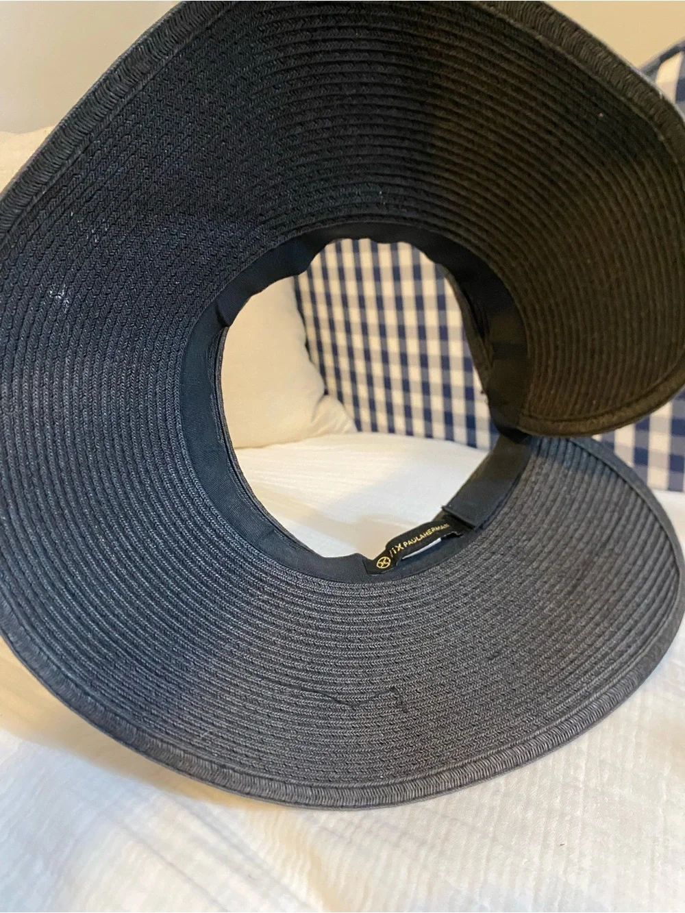 Vix Paula Hermanny Hat Women’s Straw Visor Black Sun Hat Beach Resort Wear